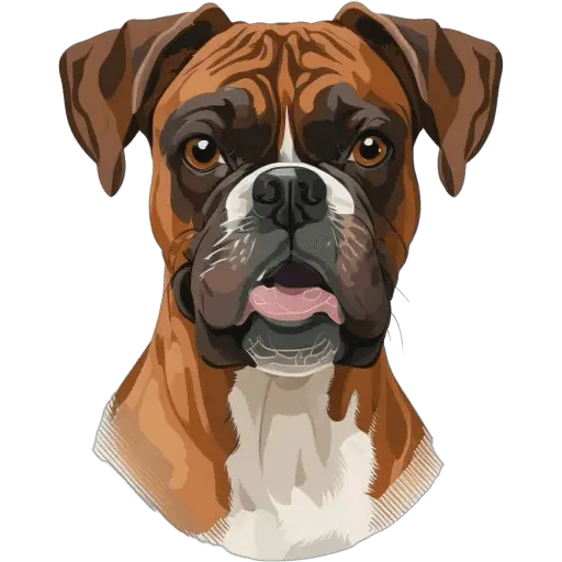 Le Boxer est un chien athlétique, énergique et affectueux, originaire d'Allemagne. Il est utilisé pour la protection, les sports canins et comme animal de compagnie. Boxer icone