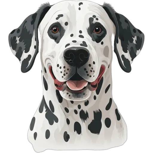 Le Dalmatien est une race de chien tachetée, originaire de Croatie. Il est vif, énergique et est devenu célèbre grâce à son apparence distinctive. Dalmatien icone