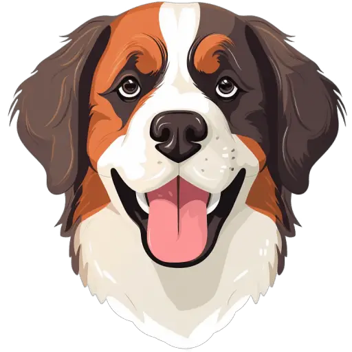 Le Saint-Bernard est une race de chien de secours suisse, connue pour sa taille et sa force. Il est doux, protecteur et adapté à la recherche et au sauvetage. Saint-Bernard icone