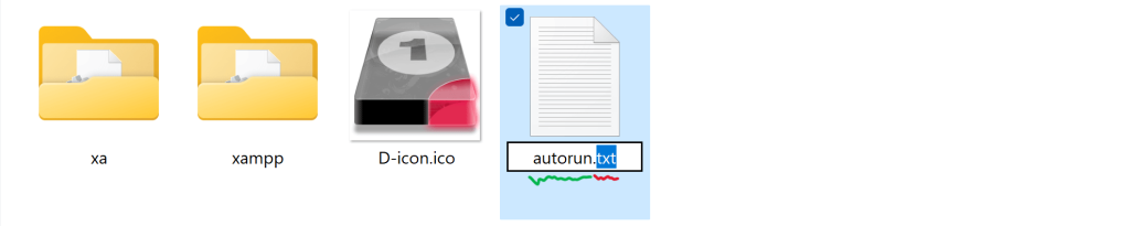 Le nom du fichier doit être autorun 