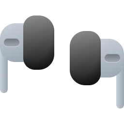 Paire d'écouteurs gris, utilisée pour l'écoute audio personnelle.