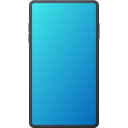 Icône de smartphone bleu, représentant un appareil de communication et de calcul mobile.