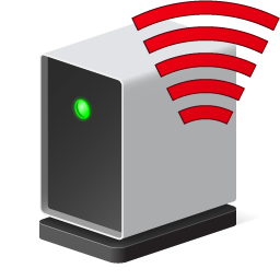 Icône d'un émetteur de signal sans fil, tel que Wi-Fi ou Bluetooth.