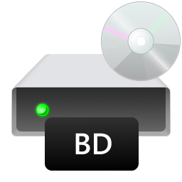 Icône d'un lecteur Blu-ray, utilisé pour lire des médias disques Blu-ray.