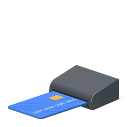 Appareil pour lire les informations des cartes de crédit ou de débit.