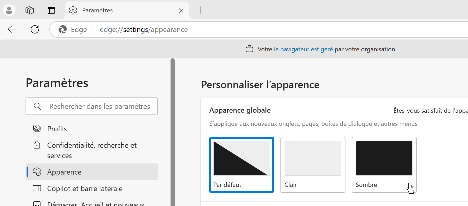 Comment activer le mode sombre dans Microsoft Edge Demo Gif