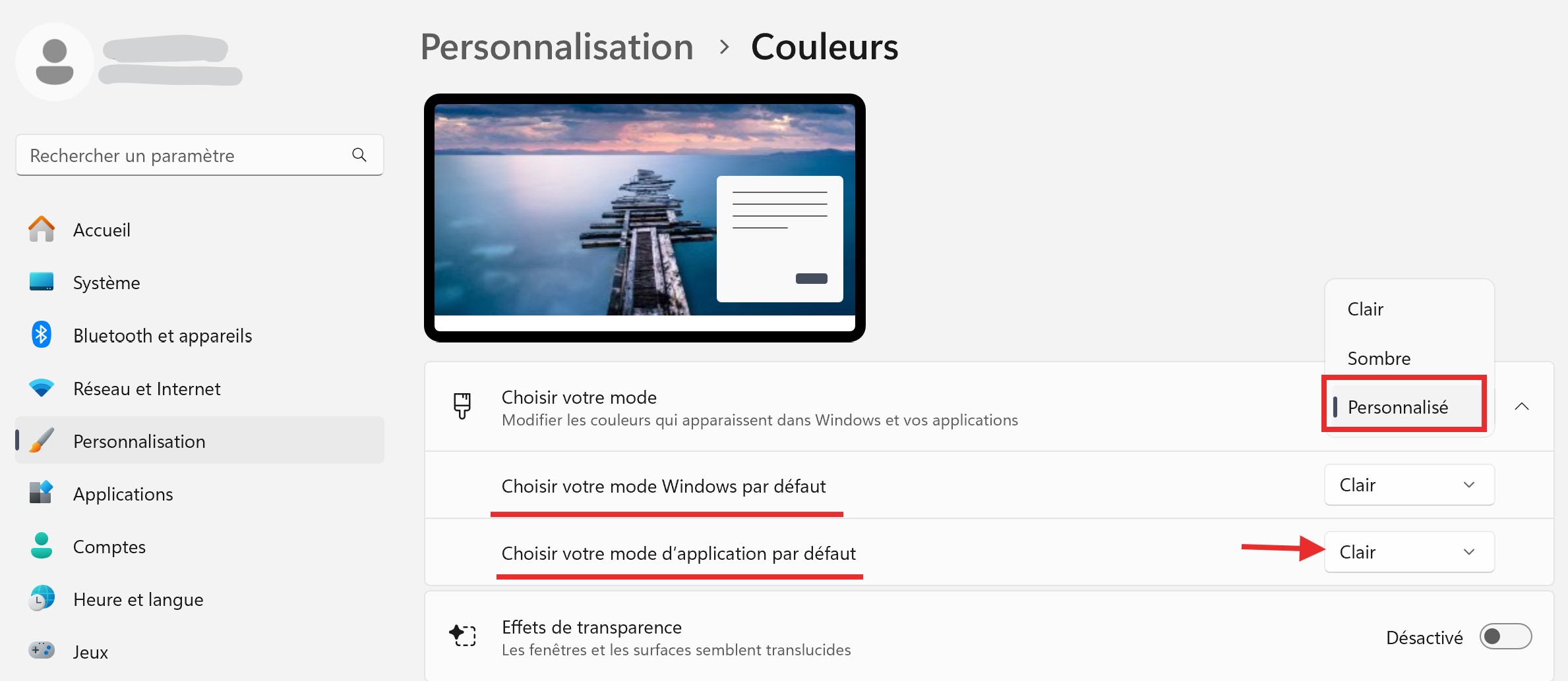application passe en mode sombre tout en maintenant une interface Windows claire