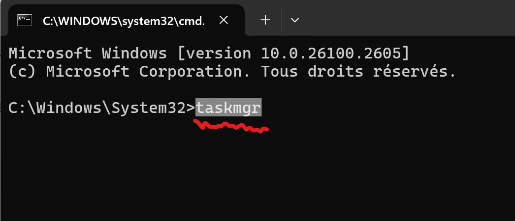 l'invite de commandes