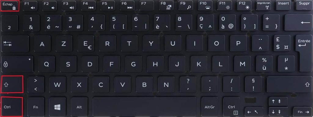 touches Ctrl + Maj + Echap