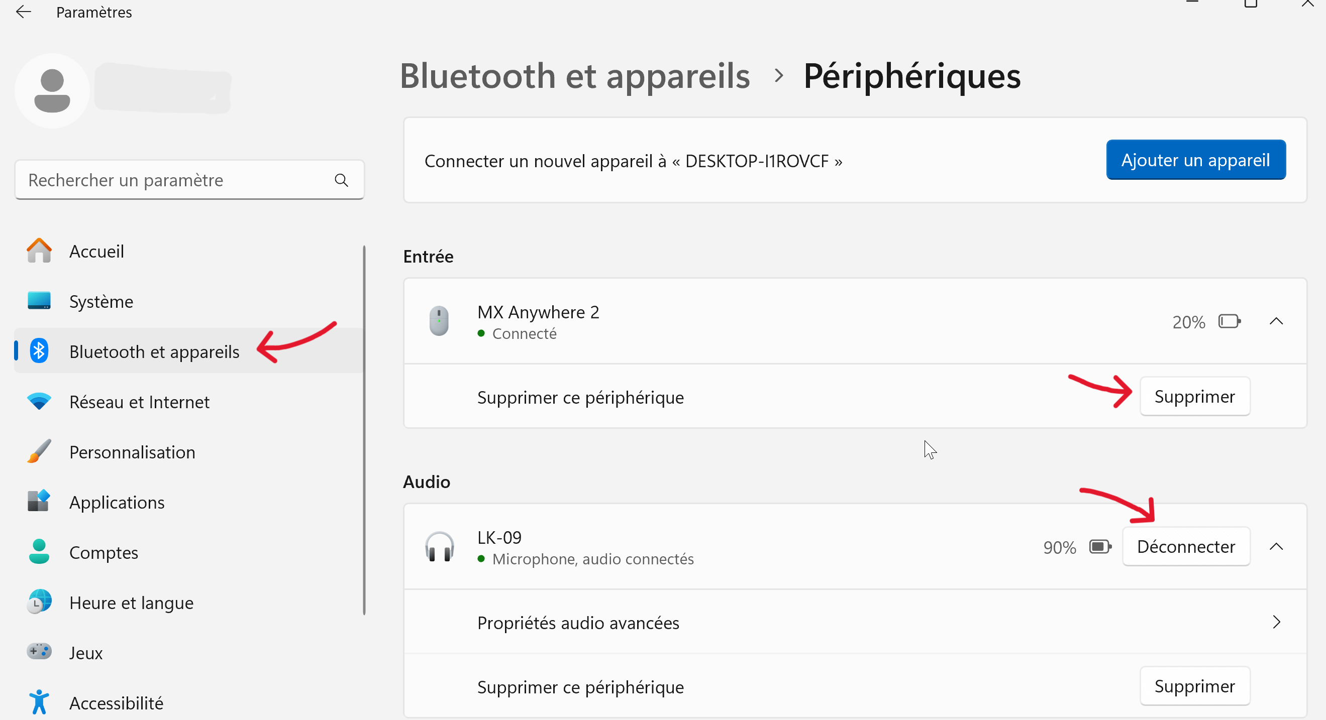 Désactiver un périphérique Bluetooth dans les Paramètres Windows 11 (2)
