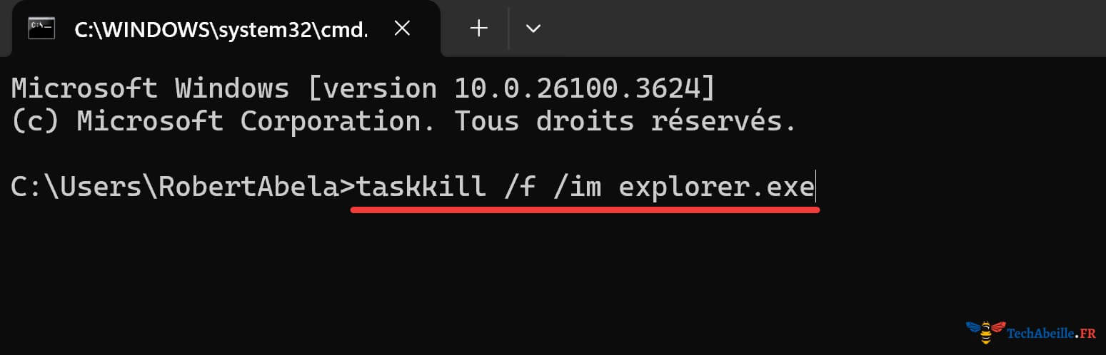 Forcer l'arrêt du processus explorer dans CMD