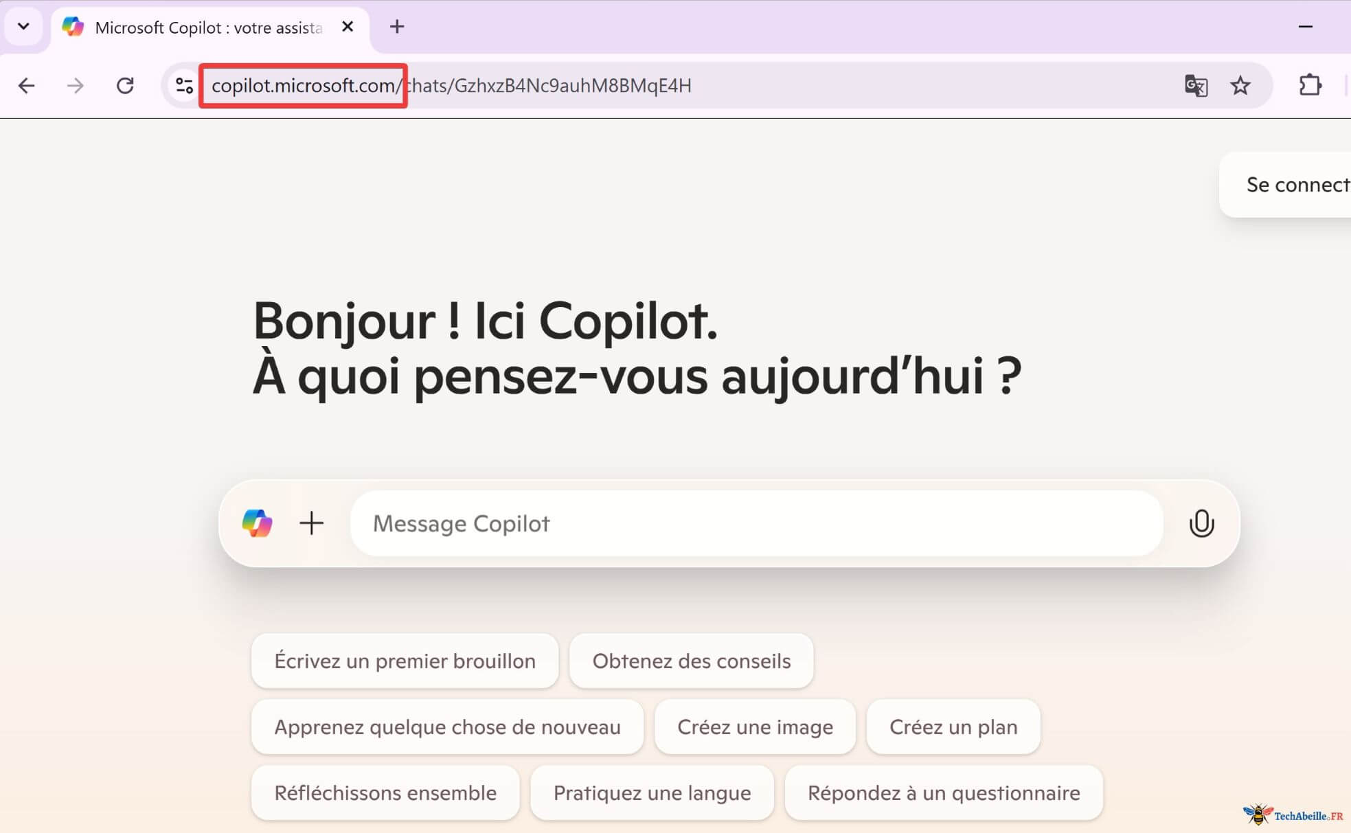Ouvrir Copilot avec une URL