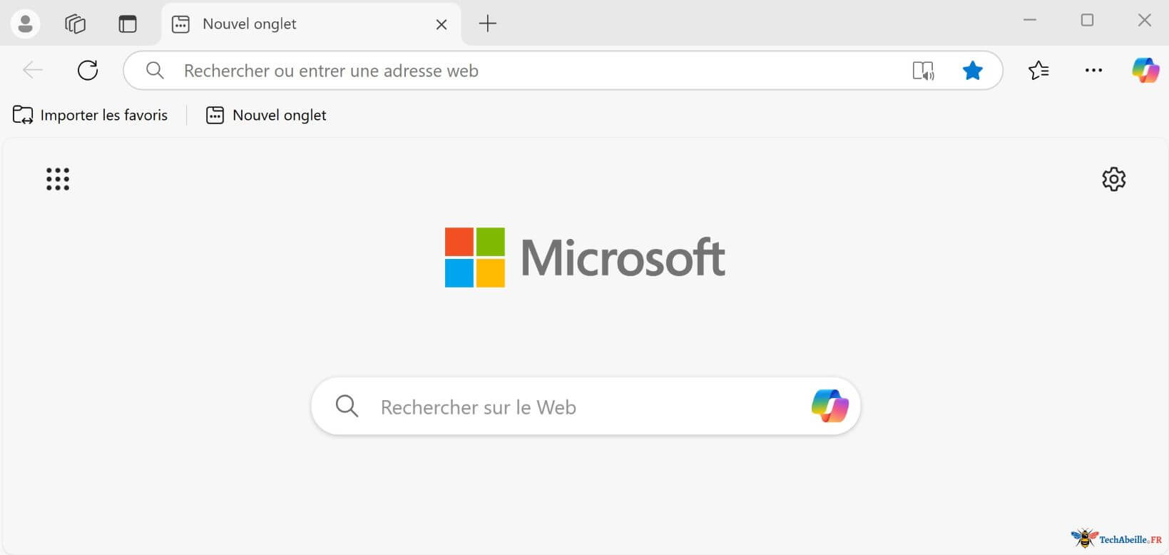 Page d'accueil propre de Edge