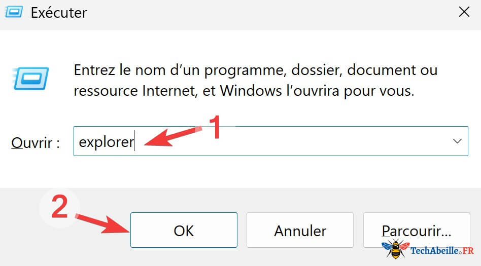 Utiliser la fenêtre Exécuter pour ouvrir l'Explorateur de fichiers