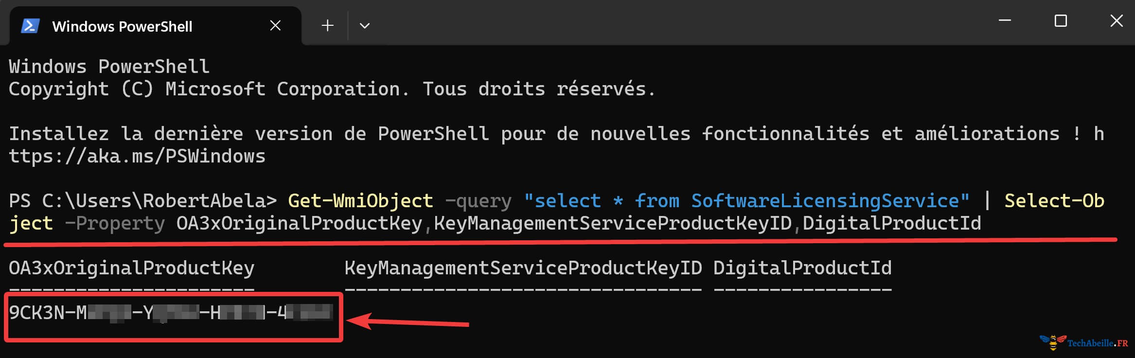 Afficher la clé produit Windows avec PowerShell commandes détaillées
