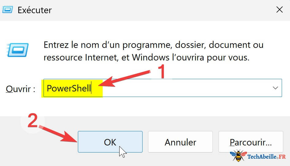 Entrer PowerShell dans exécuter pour ouvrir rapidement PowerShell