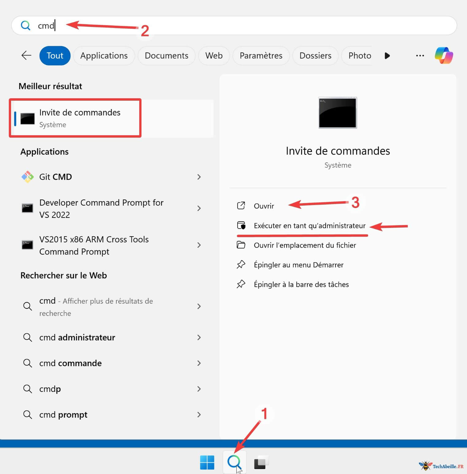 Lancer CMD Recherche