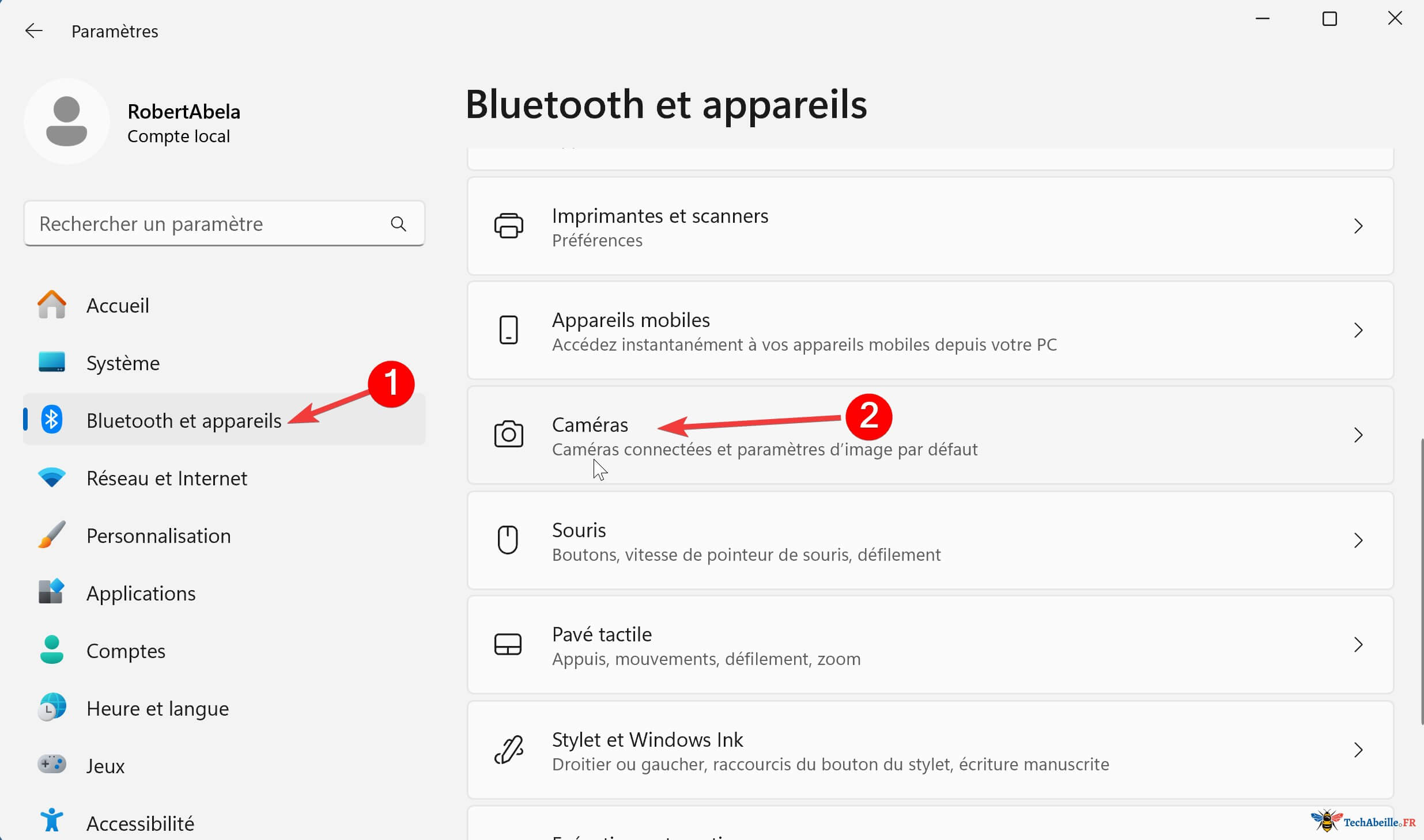 Die Kamera in Bluetooth & Geräte in den Einstellungen finden