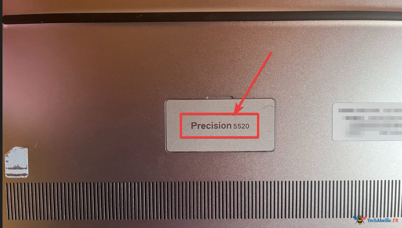 Comment trouver le modele Precision 5520 au dos dun portable Dell