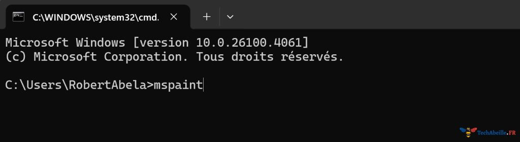 Ouvrir Paint dans invite de commandes Win10