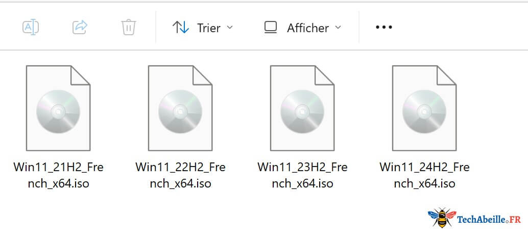 Fichiers ISO Windows - Images des packages d'installation Win11 21H2, 22H2, 23H2 et 24H2