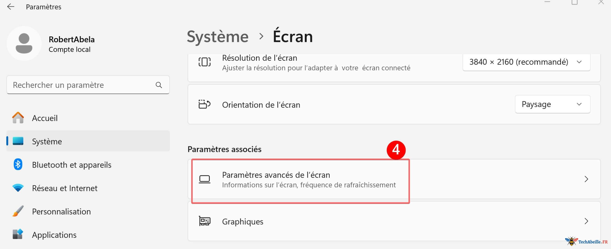 windows 11 trouver les paramètres daffichage de lécran dans les paramètres