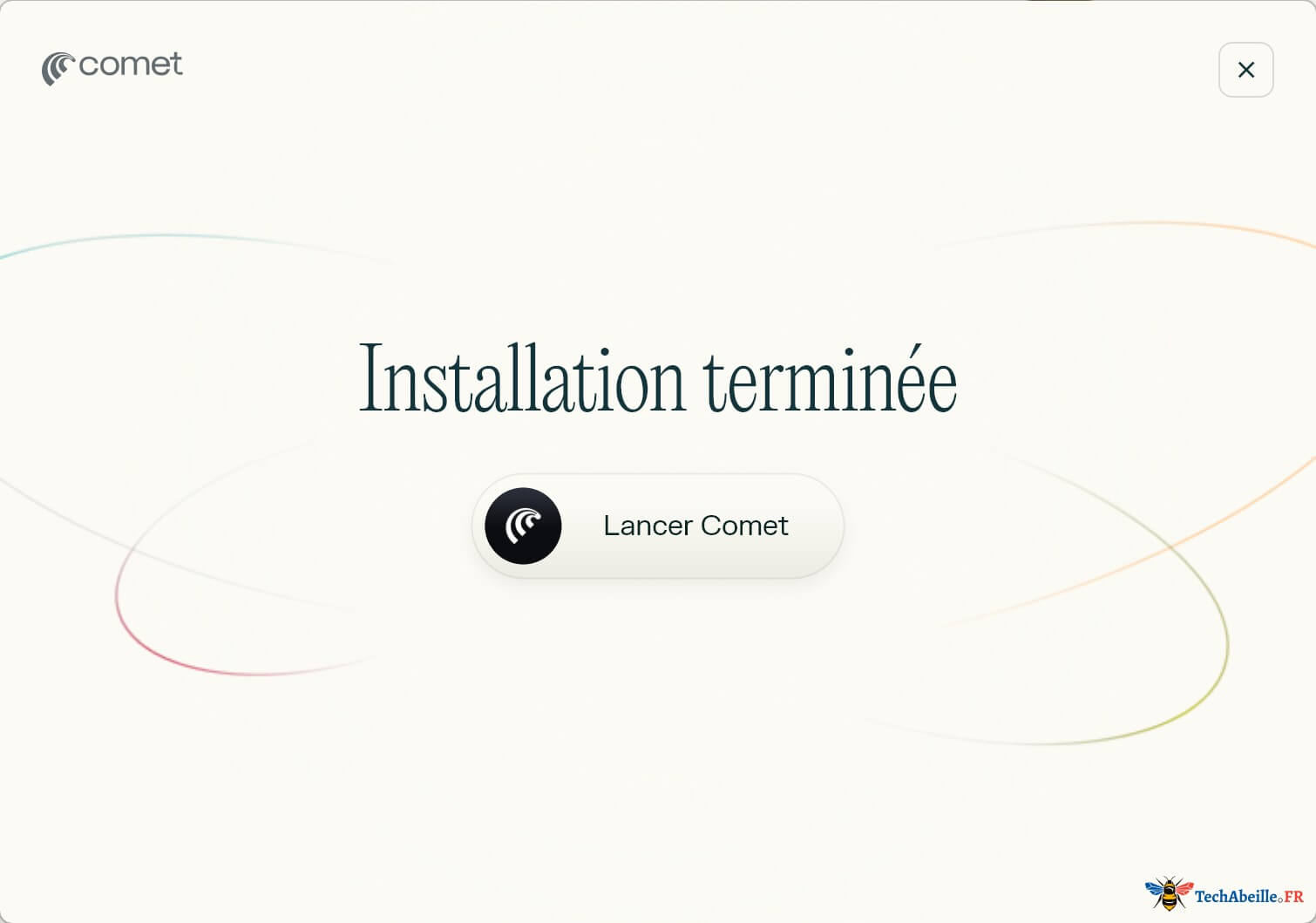 Installation de Comet terminée