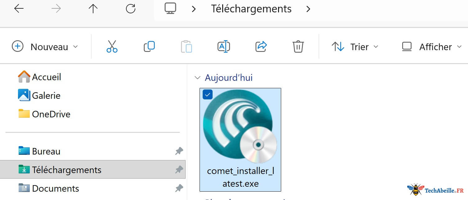 Téléchargement du programme d’installation Comet sur l’ordinateur local