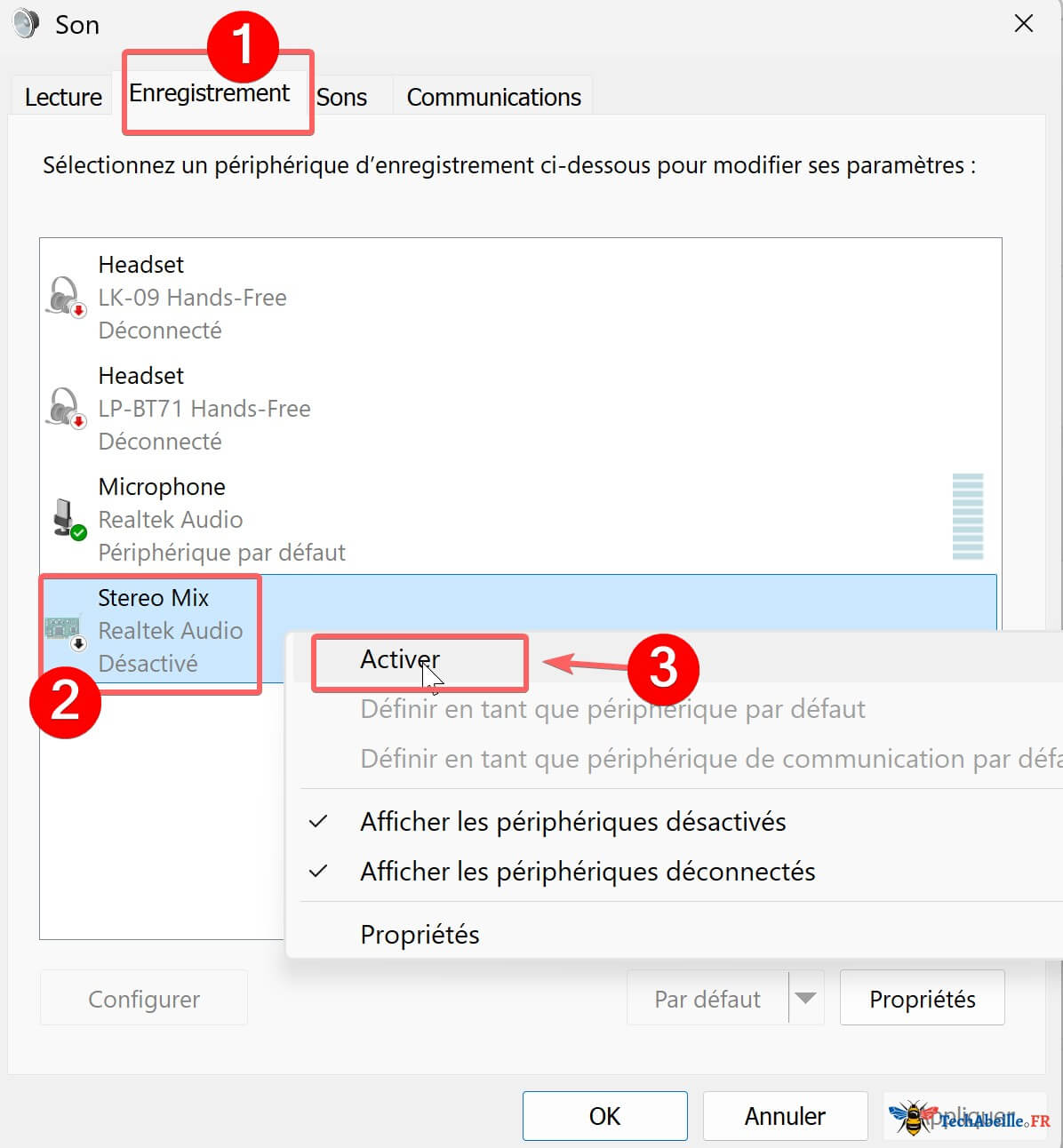 Activer le mixage stéréo dans les autres paramètres audio