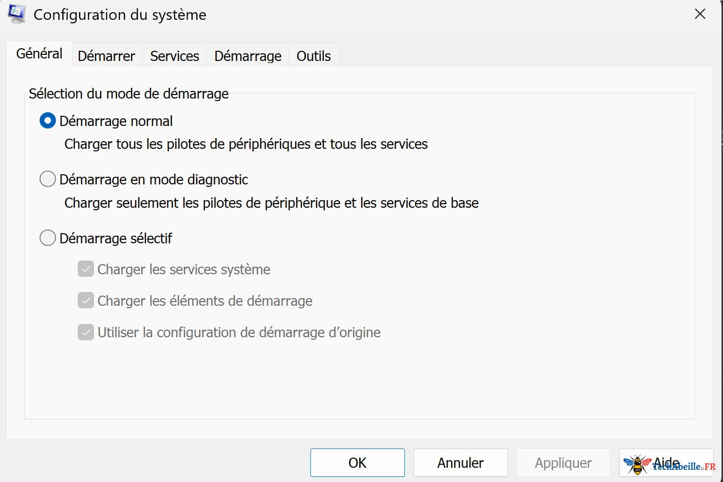Configuration du systeme est deja ouverte