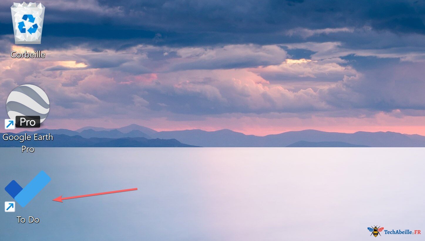 Le raccourci To Do a ete cree et apparait sur le bureau
