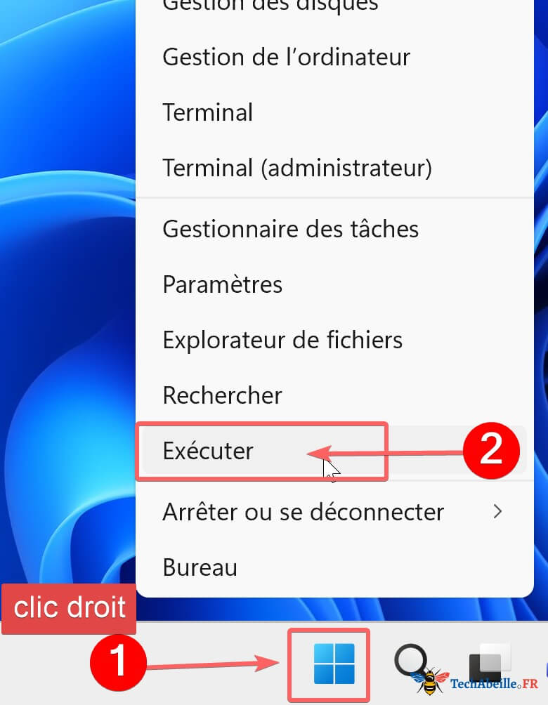Ouvrir la boite de dialogue Executer via le menu contextuel de la barre des taches