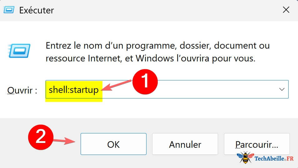 Ouvrir la fenetre Executer et taper la commande