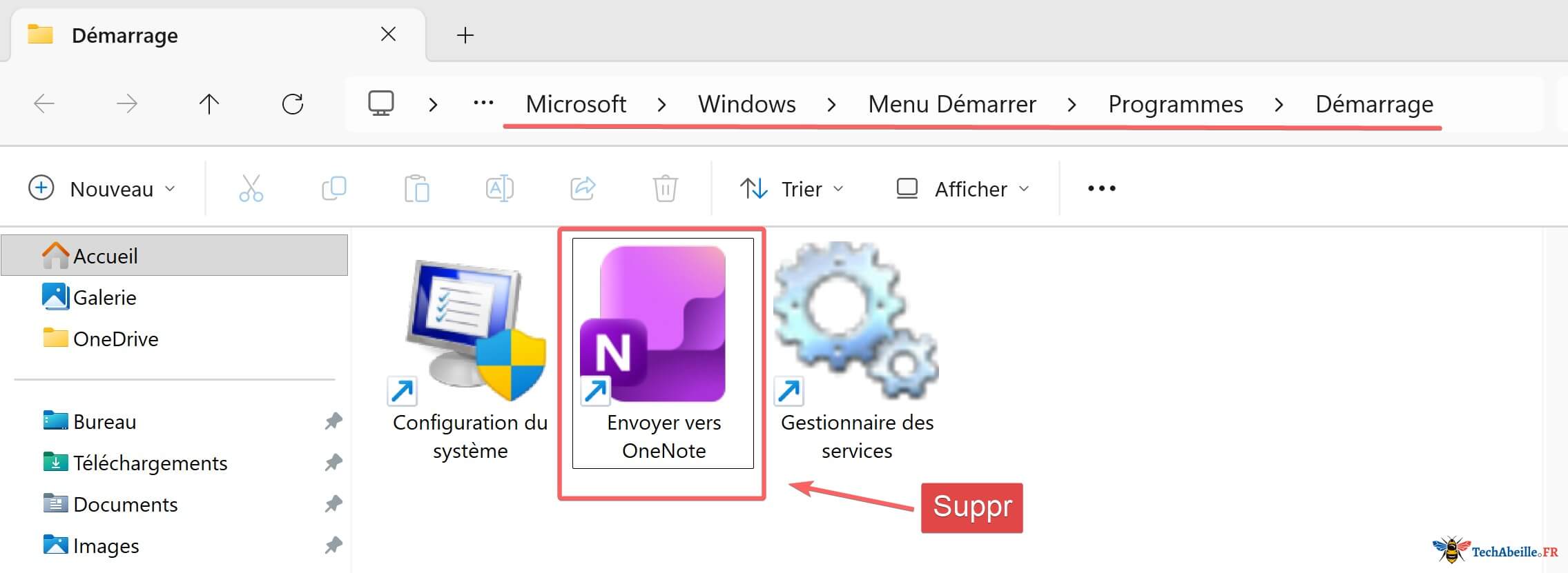 Supprimer les raccourcis du dossier Demarrage pour empecher le lancement automatique