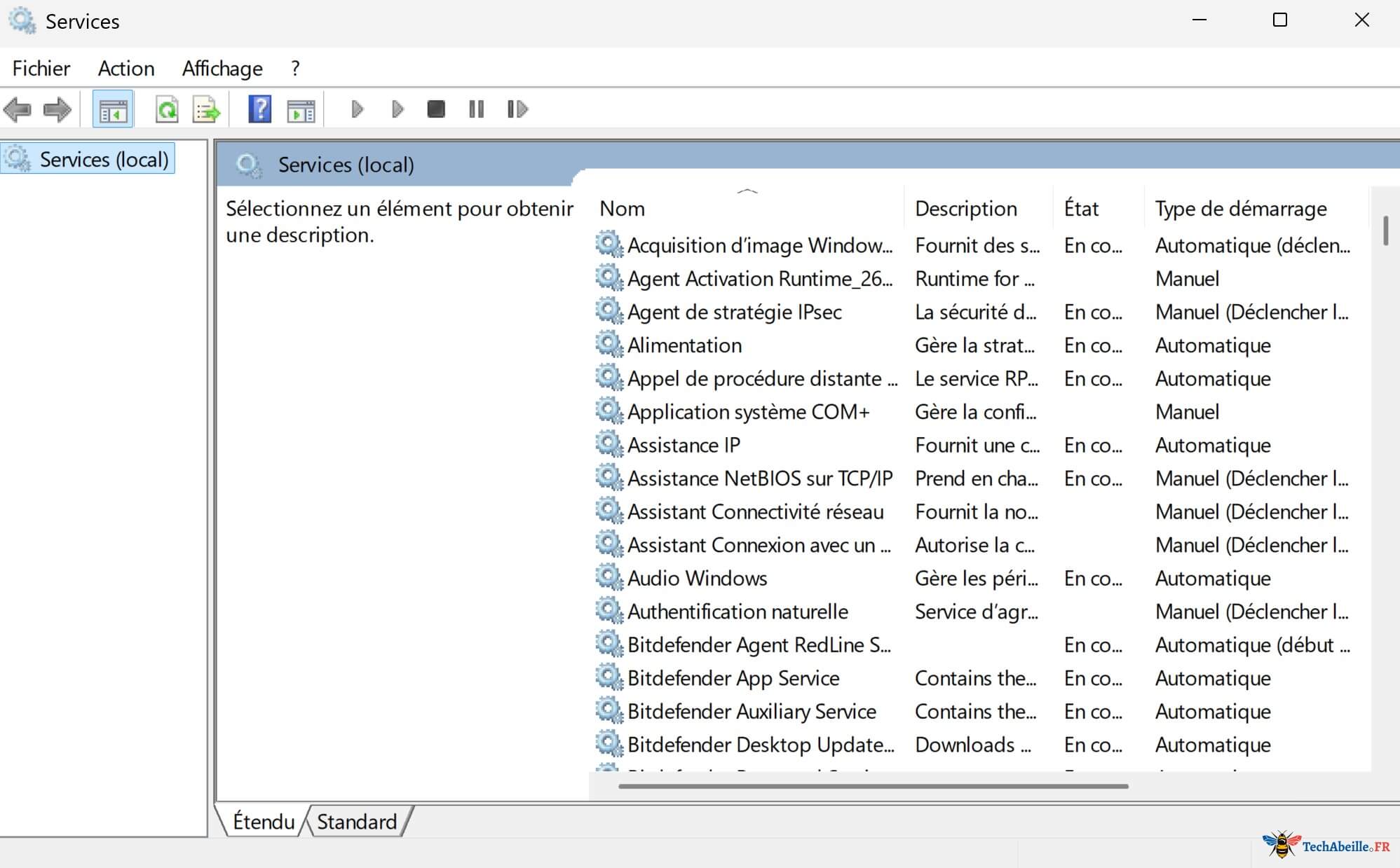 fenetre services ouverte