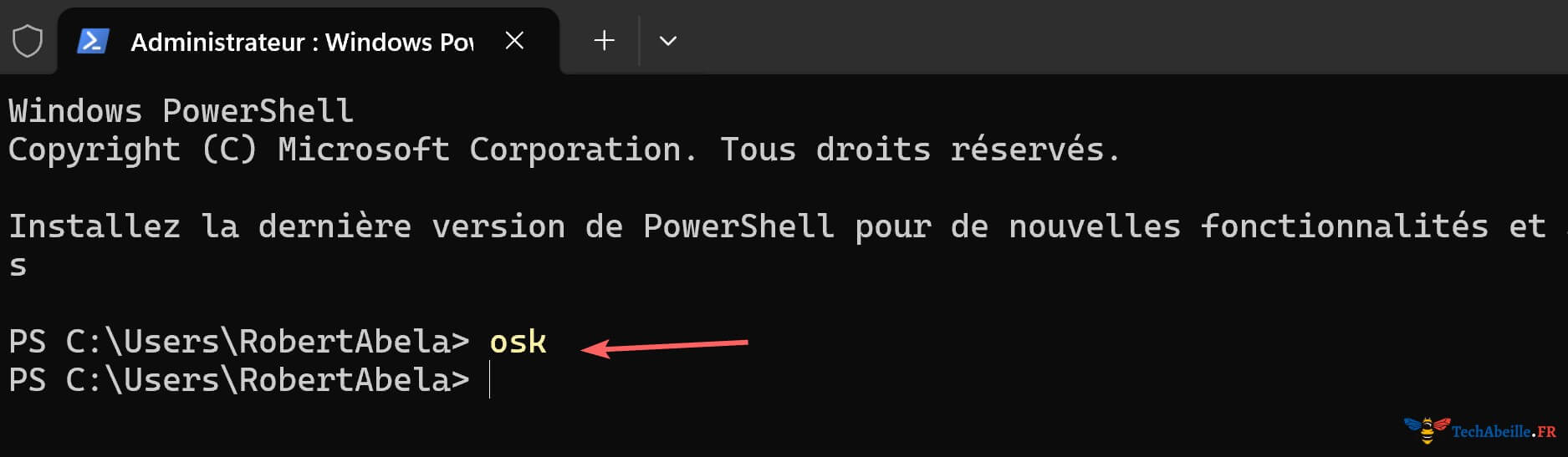 Ouvrir le Clavier visuel via PowerShell